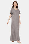 Naidu Hall Cotton Full Length Nightdress - Dark grey — thumbnail 3